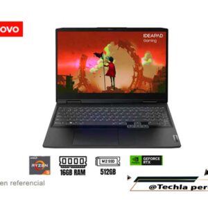 Laptop Lenovo IdeaPad Gaming 3 15ARH7 15.6" 82SB00TWLM FHD -Ryzen 5 6600H - 16GB RAM - 512GB SSD - RTX 3050 4GB
