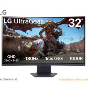 Monitor Gamer Curvo LG 32" QHD, 180Hz, 1ms (32GS60QC-B)